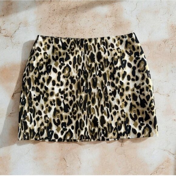 NINE WEST Womens Leopard Print Skirt Size XL - Picture 1 of 6